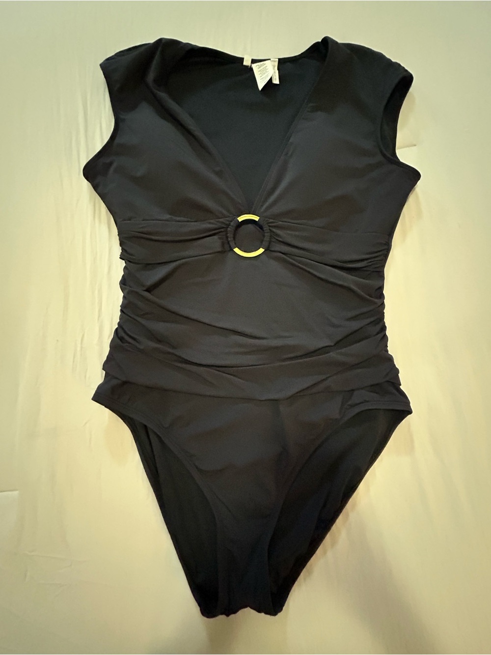 One-Piece Swimsuit with Gold Ring Accent